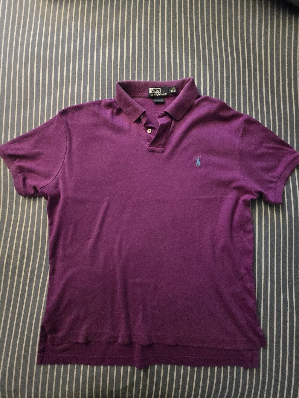 Ralph Lauren Purple Short-Sleeve Polo Shirt with Blue Pony